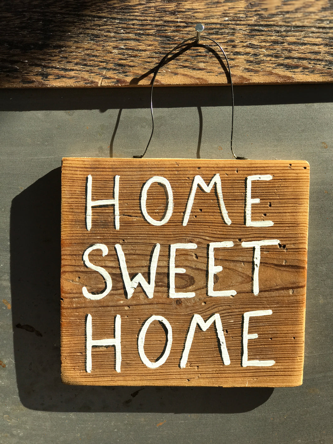 Home Sweet Home / Upcycled Hand-painted Wood Sign