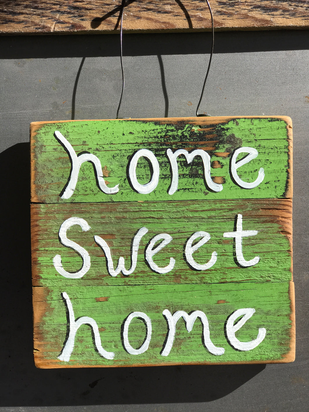 Home Sweet Home / Upcycled Hand-painted Wood Sign