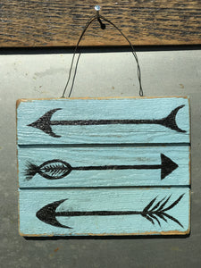 Arrows / Upcycled Hand-painted Wood Sign