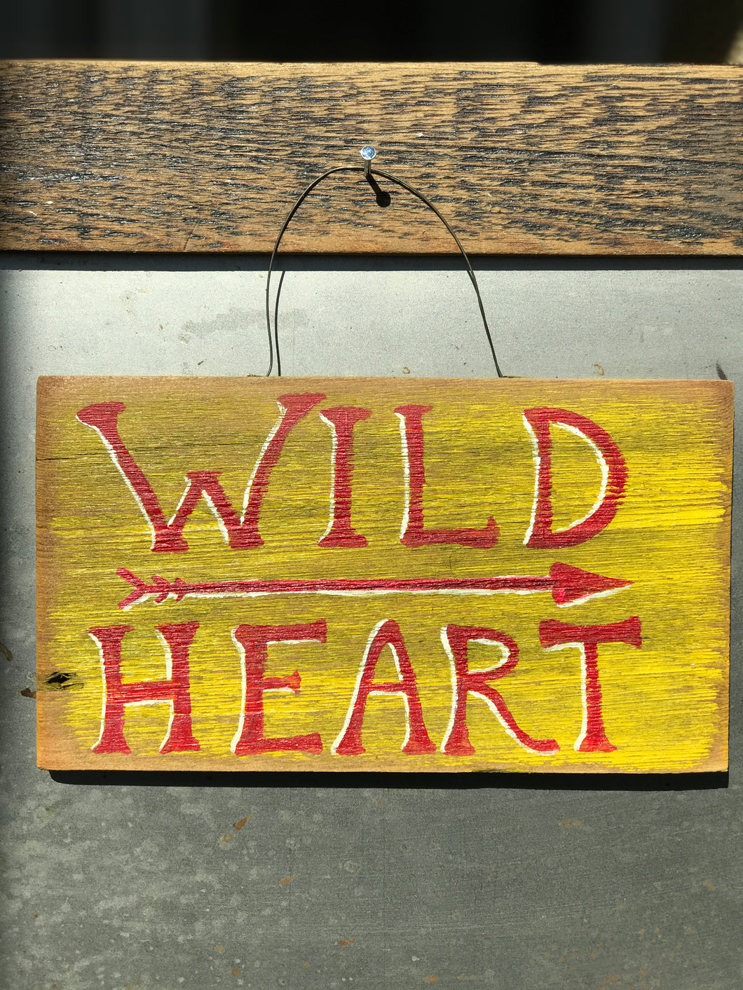 Wild Heart / Upcycled Hand-painted Wood Sign